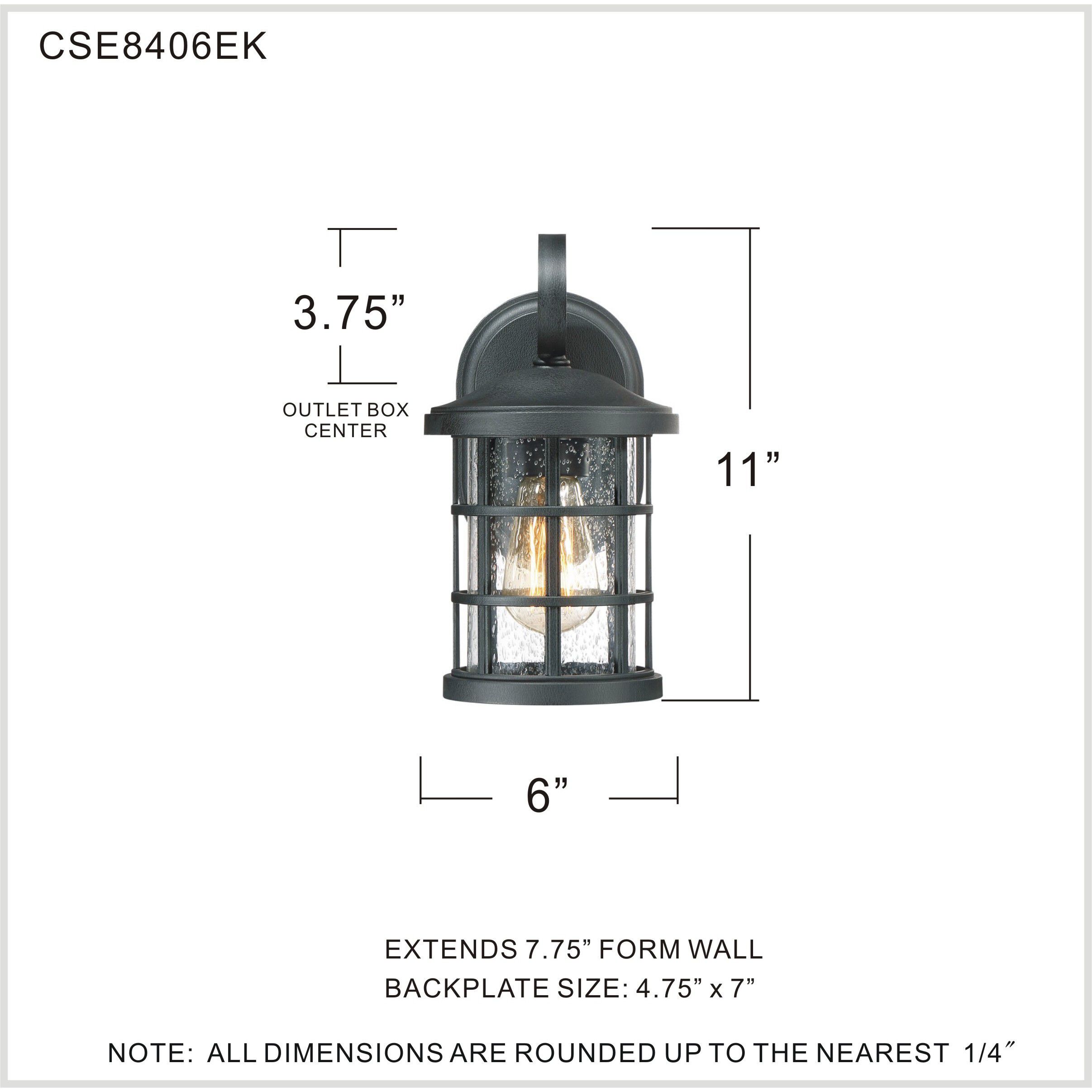 Crusade 1 Light 11 inch Earth Black Outdoor Wall Lantern
