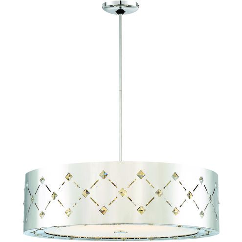 Crowned LED 28 inch Chrome Pendant Ceiling Light