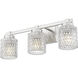 Jacqueline 3 Light 22.75 inch Brushed Nickel Bathroom Vanity Wall Light