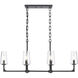 Fitzroy 6 Light 36 inch Matte Black Linear Chandelier Ceiling Light
