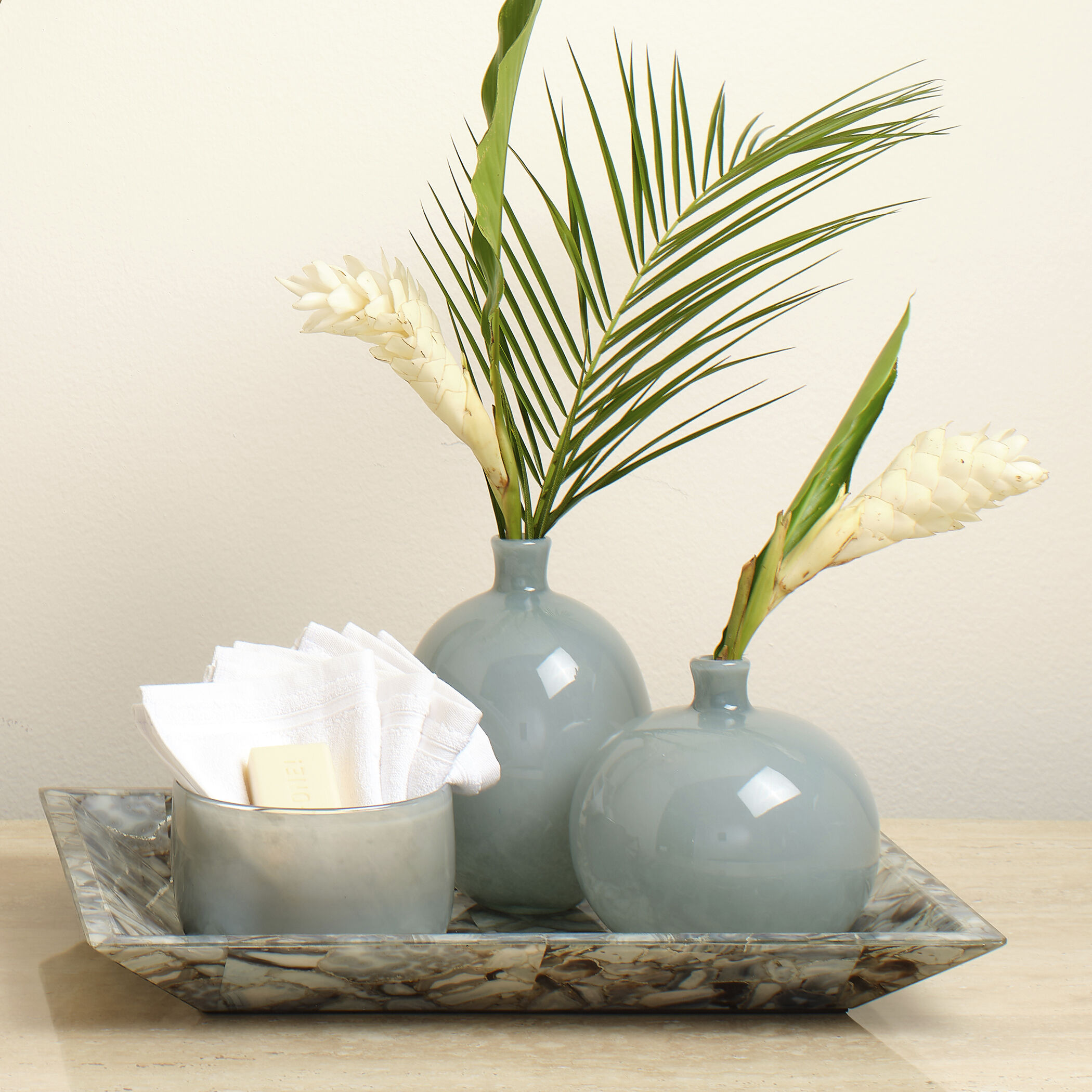 Minx 10 X 7.75 inch Vases in Grey Glass, Set of 2