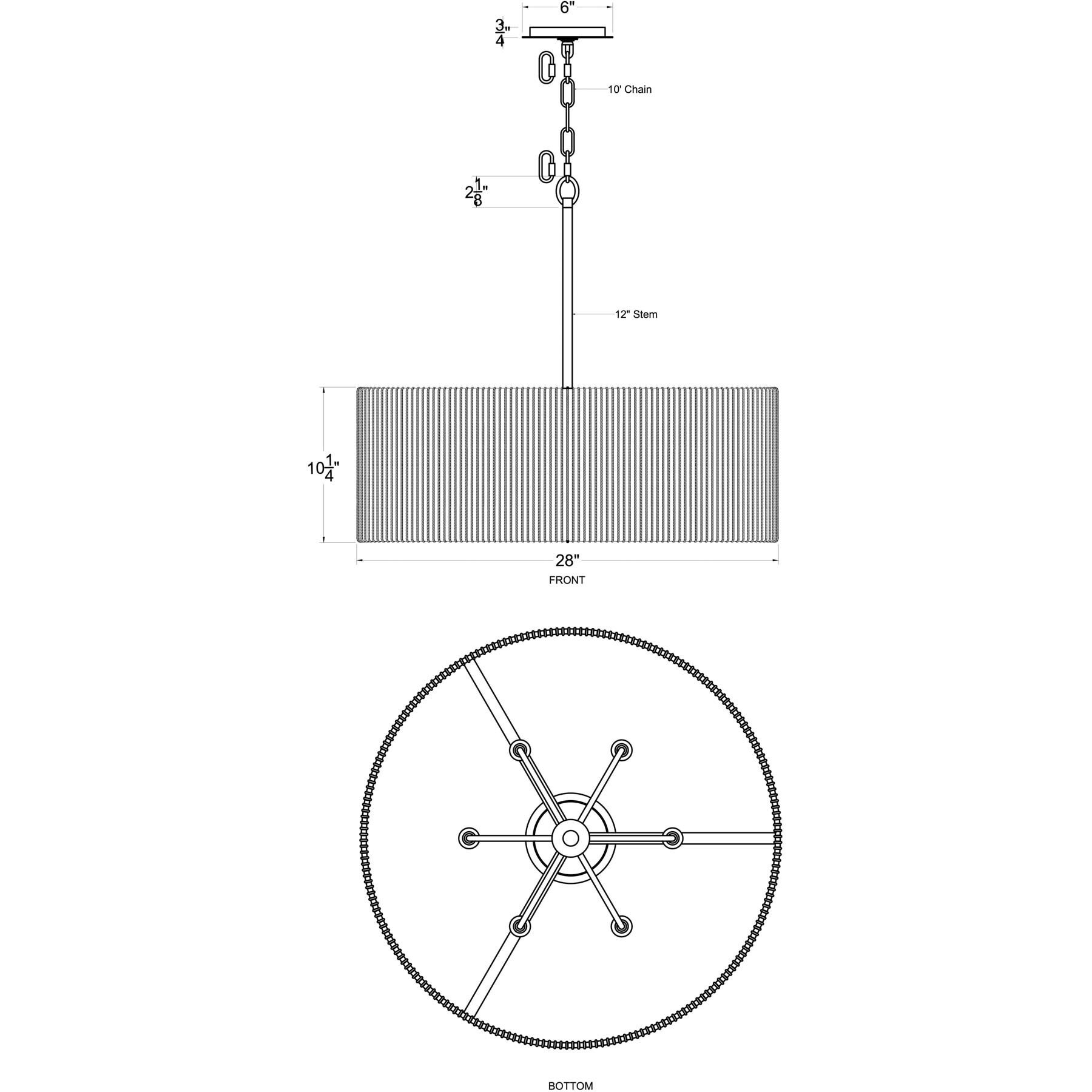 Jacob's Ladder 6 Light 28 inch French Gold Pendant Ceiling Light, Smithsonian Collaboration