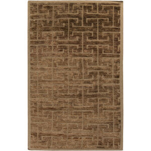 Papyrus 96 X 60 inch Camel, Dark Brown Rug