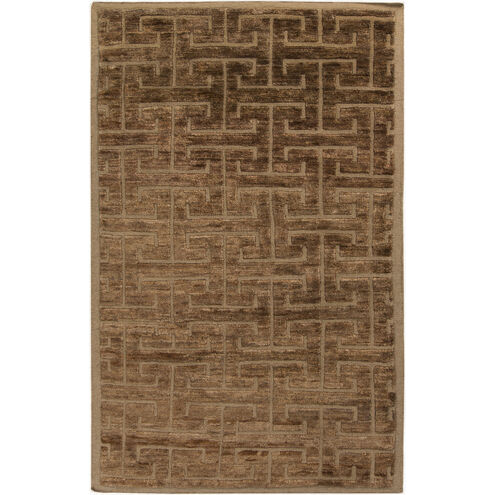 Papyrus 96 X 60 inch Camel, Dark Brown Rug