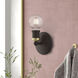 Lansdale 1 Light 5 inch Bronze with Antique Brass Accents Single Vanity Sconce Wall Light, Single