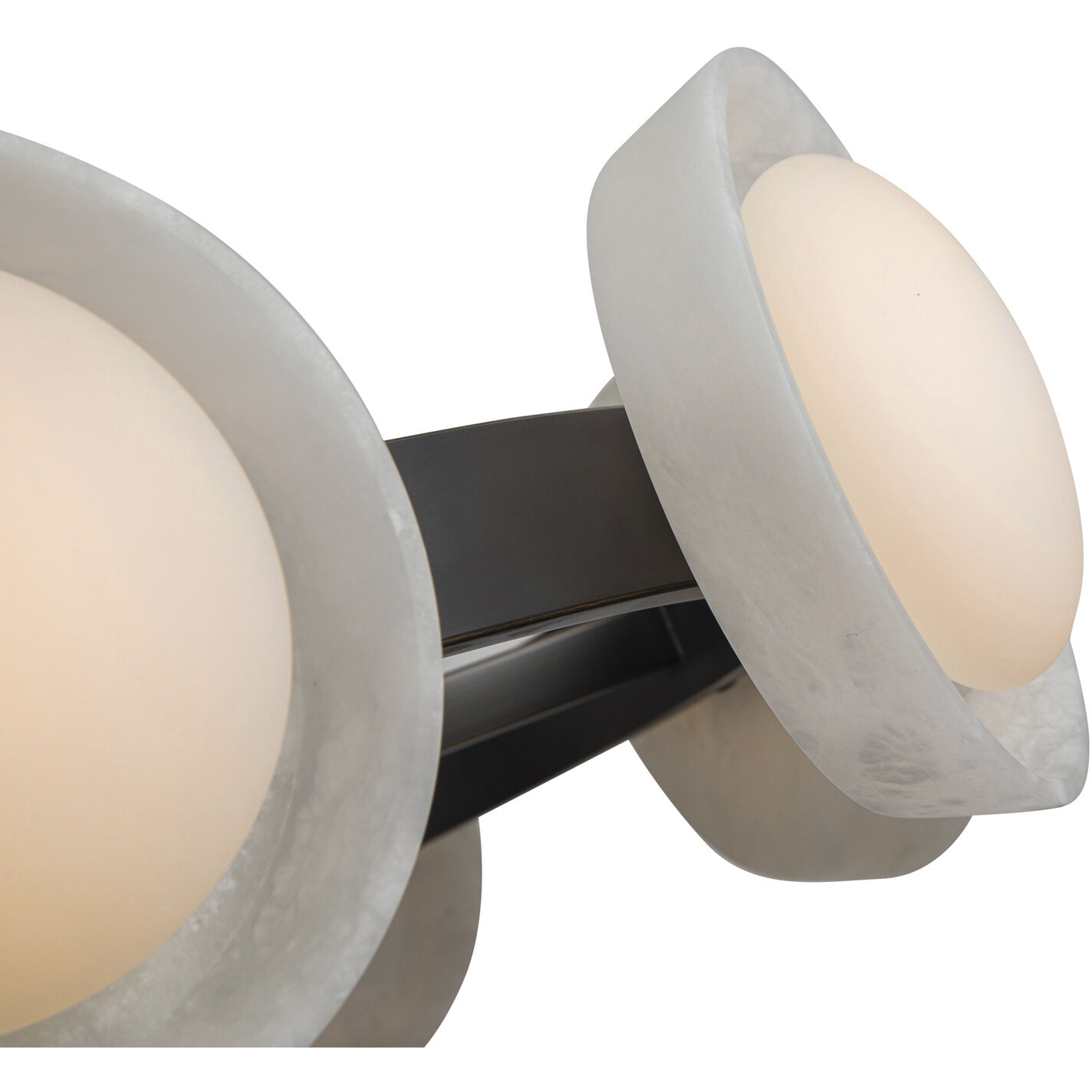 Alonso LED 37.25 inch Urban Bronze/Alabaster Chandelier Ceiling Light in Urban Bronze with Alabaster