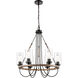 Paladin 6 Light 25 inch Matte Black Chandelier Ceiling Light in Clear Glass