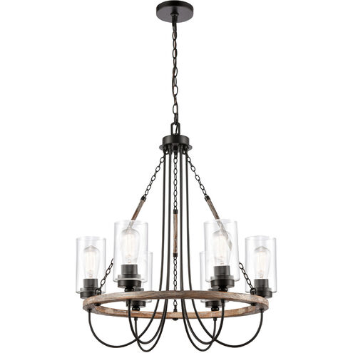 Paladin 6 Light 25 inch Matte Black Chandelier Ceiling Light in Clear Glass
