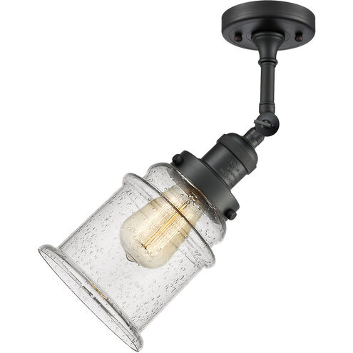 Franklin Restoration Canton 1 Light 7 inch Matte Black Sconce Wall Light in Seedy Glass, Franklin Restoration