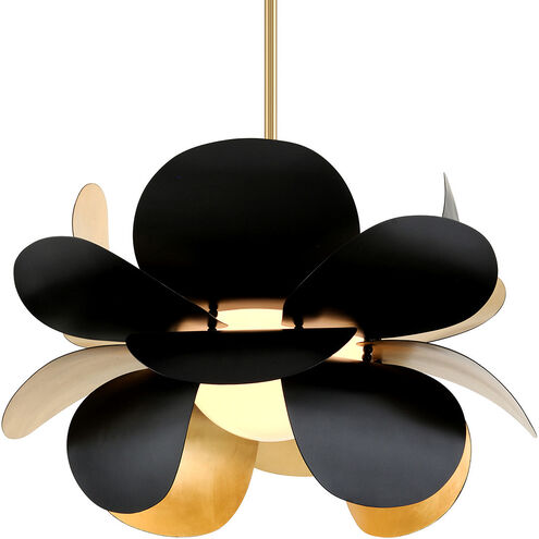 Ginger 1 Light 34.5 inch Gold Leaf/Soft Black Chandelier Ceiling Light