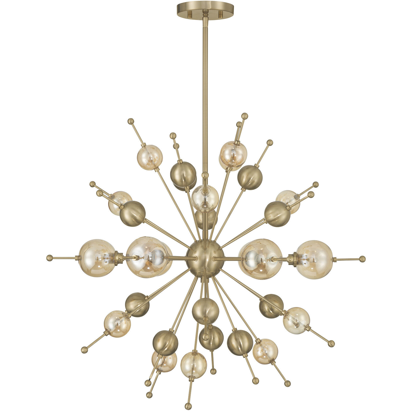 Crescent 6 Light 28.5 inch Noble Brass Chandelier Ceiling Light