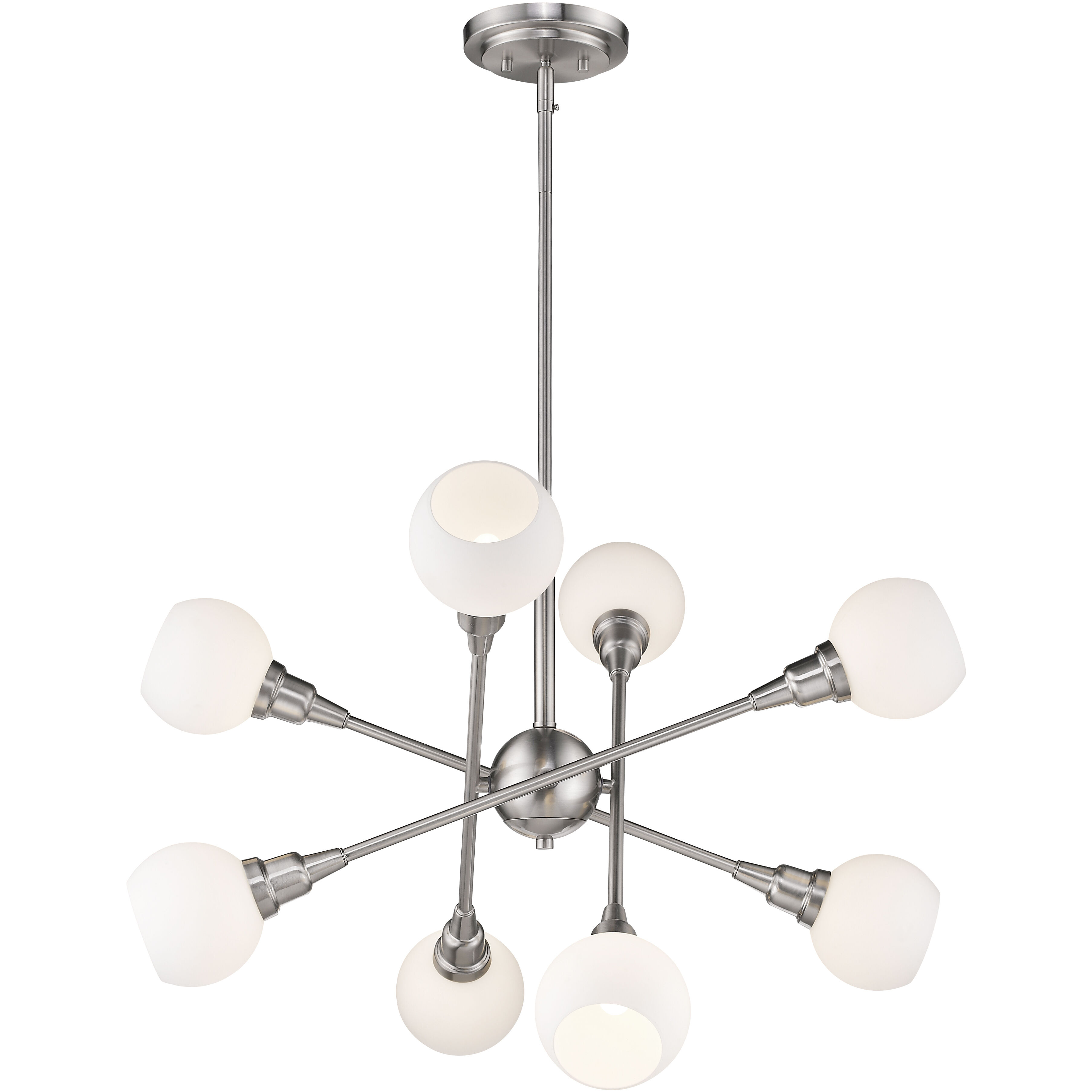Tian 8 Light 29.25 inch Brushed Nickel Chandelier Ceiling Light in G9