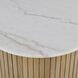 Arik 52 X 16 inch Alder Wood and White Marble Coffee Table