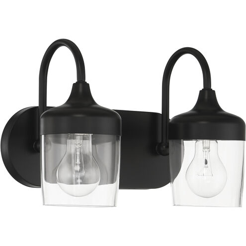 Wrenn 2 Light 12.75 inch Flat Black Vanity Light Wall Light