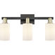 Arcadia Clymer 3 Light 22.88 inch Black Antique Brass Bath Vanity Light Wall Light in Matte White