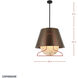 Rock On 6 Light 26 inch Brontourage and Matte Black Pendant Ceiling Light