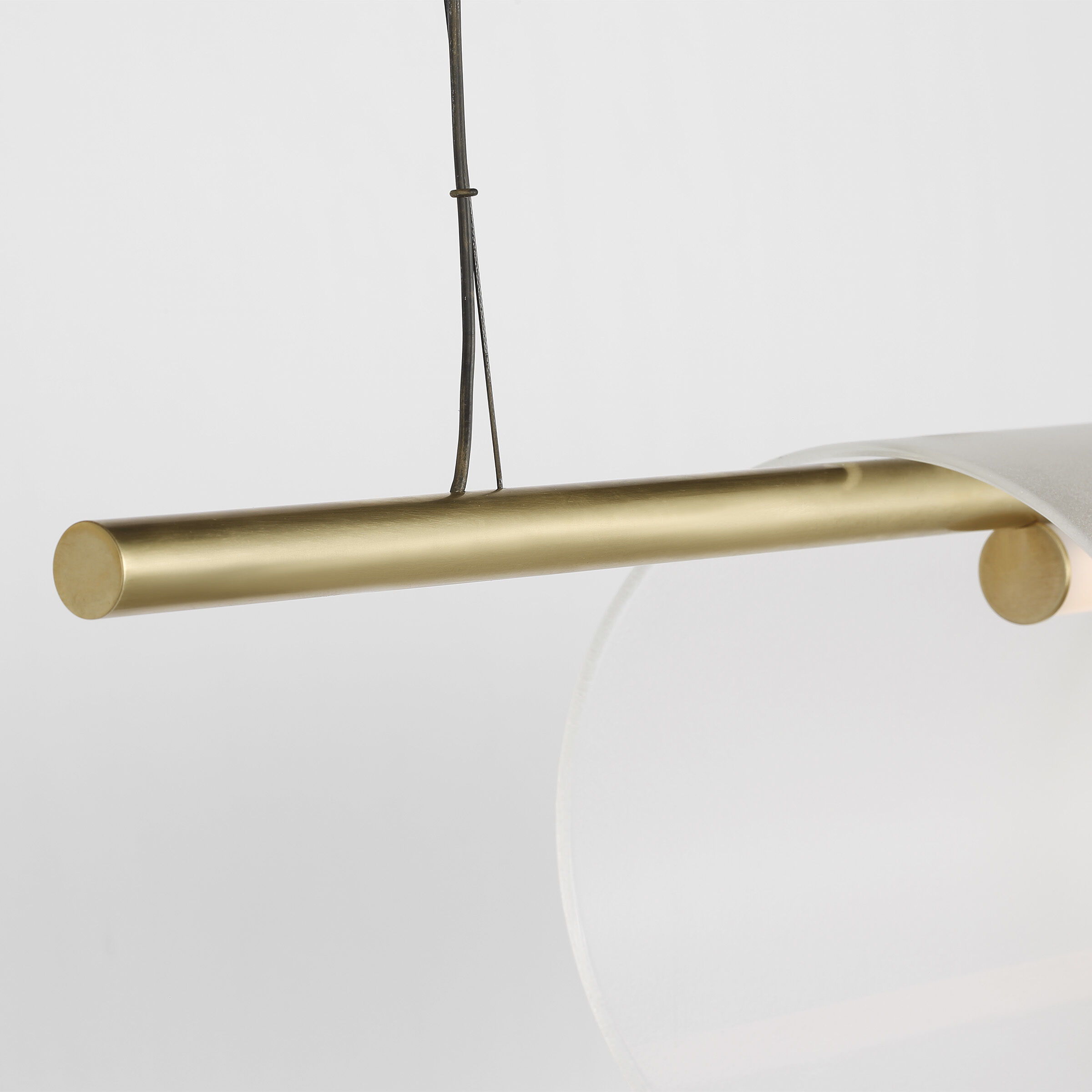 Peter Bristol Trace LED 60 inch Hand-Rubbed Antique Brass Double Linear Chandelier Ceiling Light