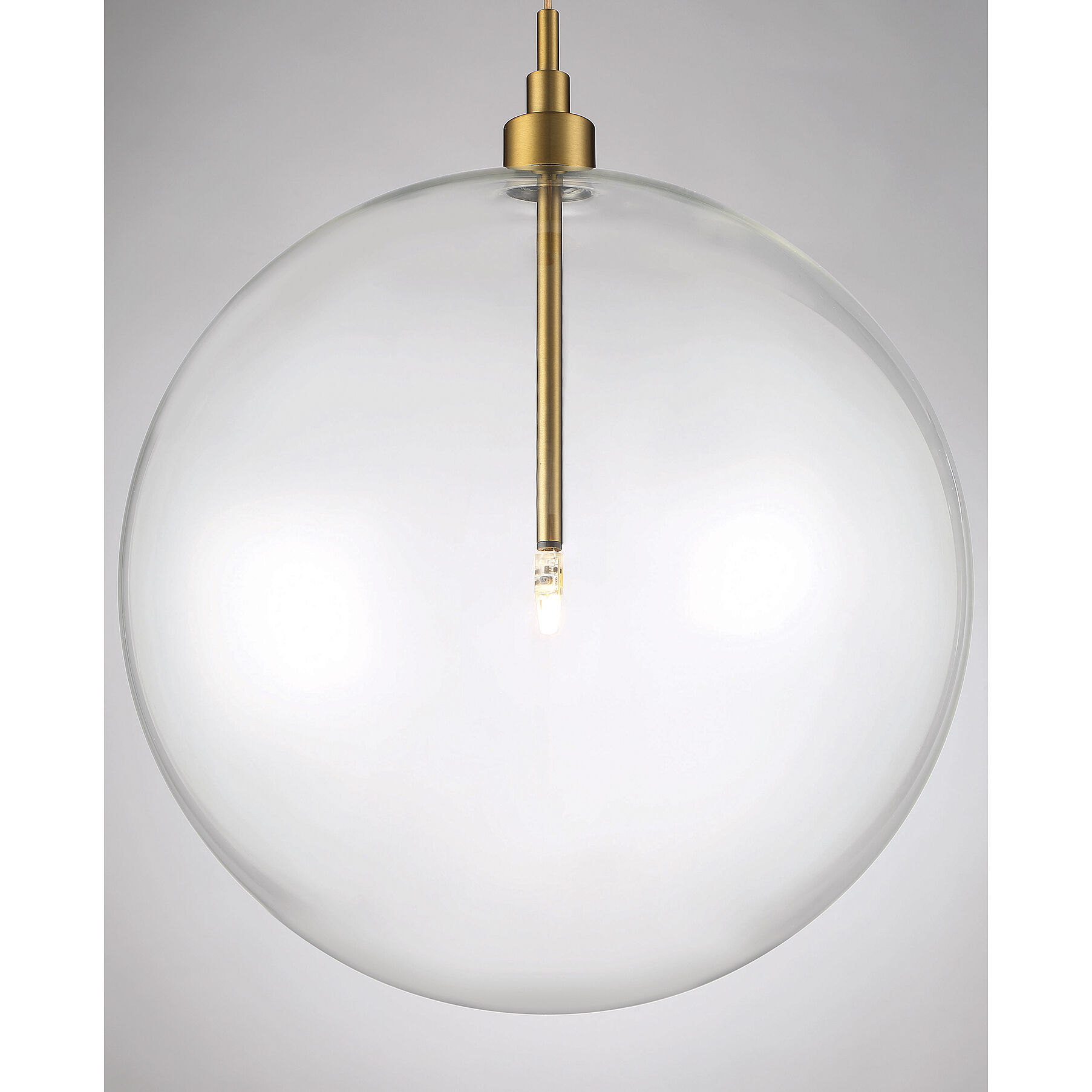 Modern LED 14 inch Natural Brass Pendant Ceiling Light