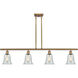 Ballston Hanover LED 48 inch Brushed Brass Island Light Ceiling Light in Fishnet Glass, Ballston