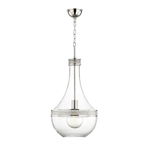 Hagen 1 Light 14 inch Polished Nickel Pendant Ceiling Light