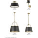 Clarke LED 25 inch Warm Brass with Black Indoor Chandelier Ceiling Light