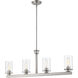 Savannah 4 Light 40 inch Brushed Nickel Linear Chandelier Ceiling Light