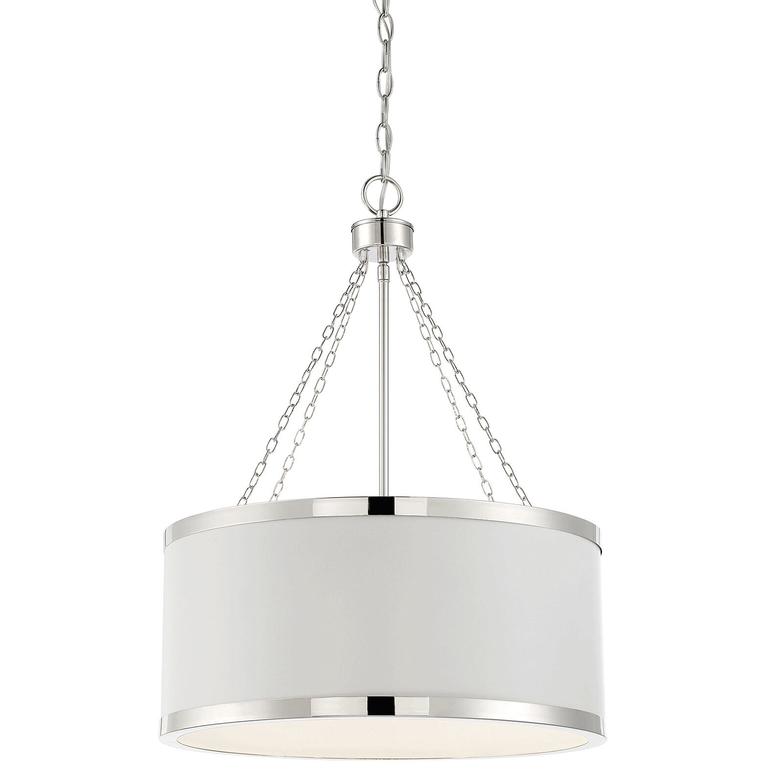 Delphi 6 Light 19 inch White with Polished Nickel Acccents Pendant Ceiling Light in White/Polished Nickel