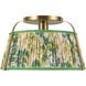 Alora Mood Scout 1 Light 13.25 inch Brushed Gold and Green Linen Semi-Flush Mount Ceiling Light
