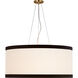 kate spade new york Walker LED 30 inch Gild Hanging Shade Ceiling Light in Cream Linen with Black Linen Trim, Large