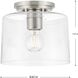 Adley 1 Light 9 inch Brushed Nickel Flush Mount Ceiling Light