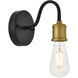 Serif 1 Light 4.7 inch Brass and Black Wall Sconce Wall Light