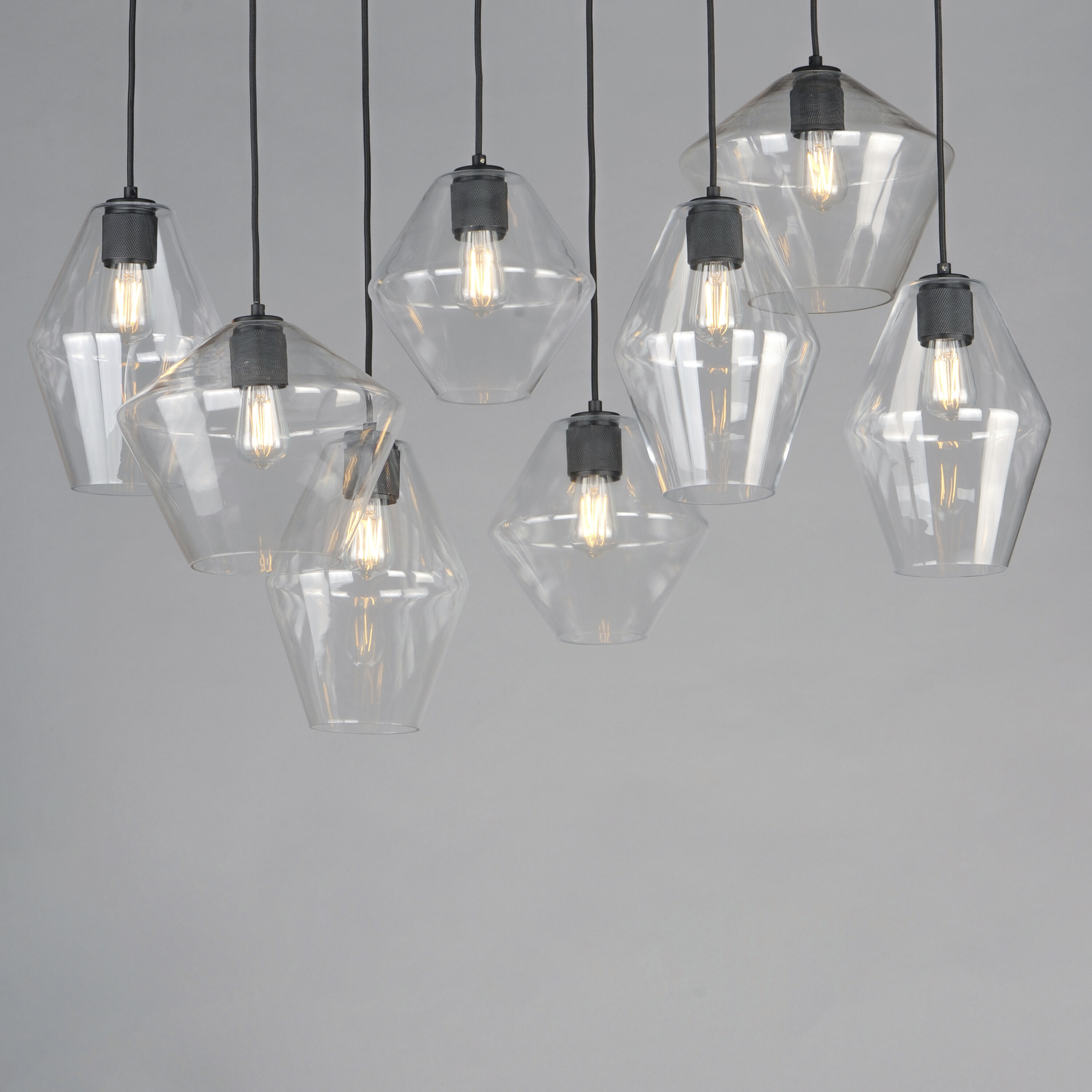 Geode 8 Light 17.5 inch Black Multi-Light Pendant Ceiling Light