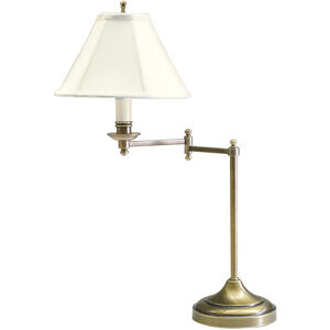 Club 25 inch 60 watt Antique Brass Table Lamp Portable Light