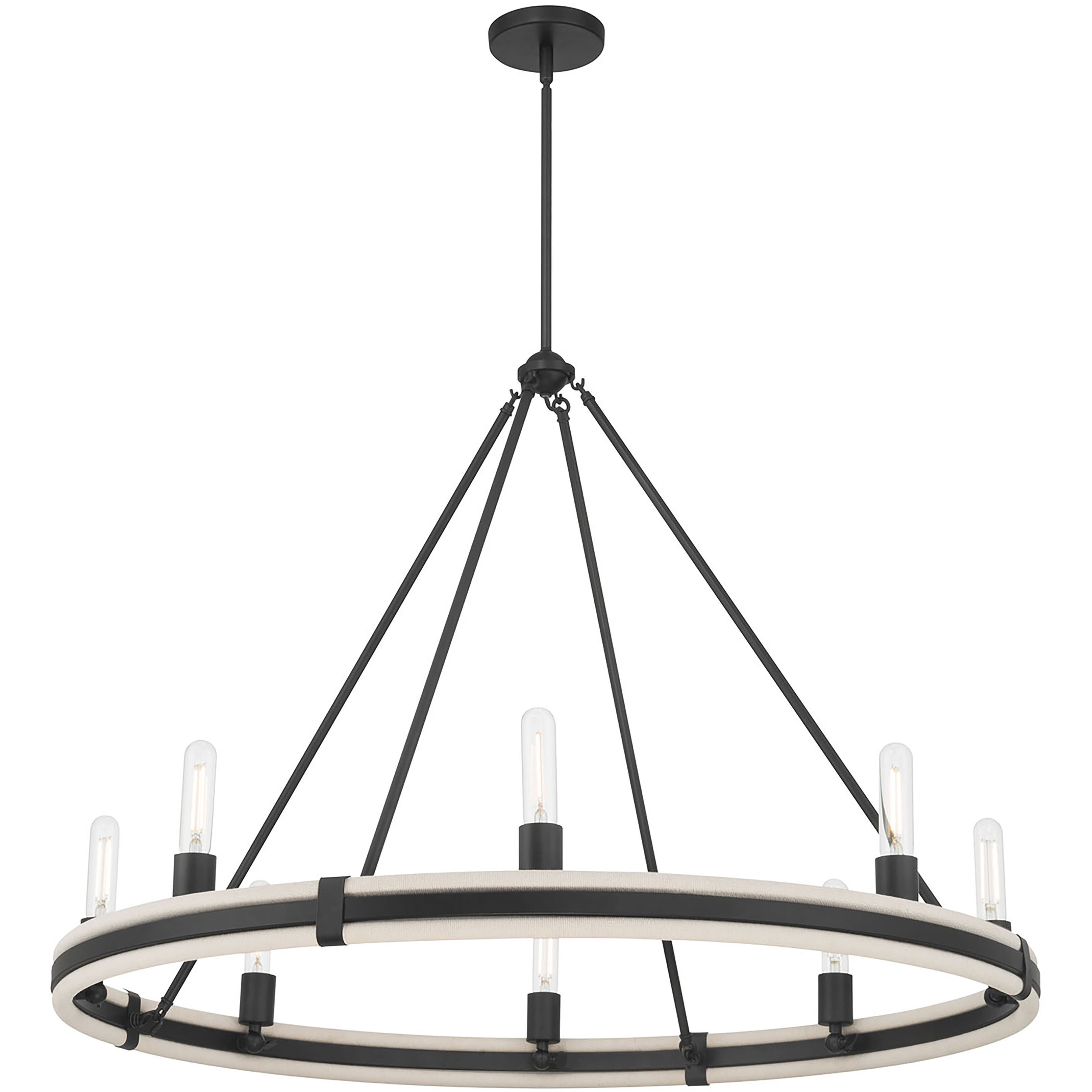 Rovessa 8 Light 39 inch Matte Black Chandelier Ceiling Light