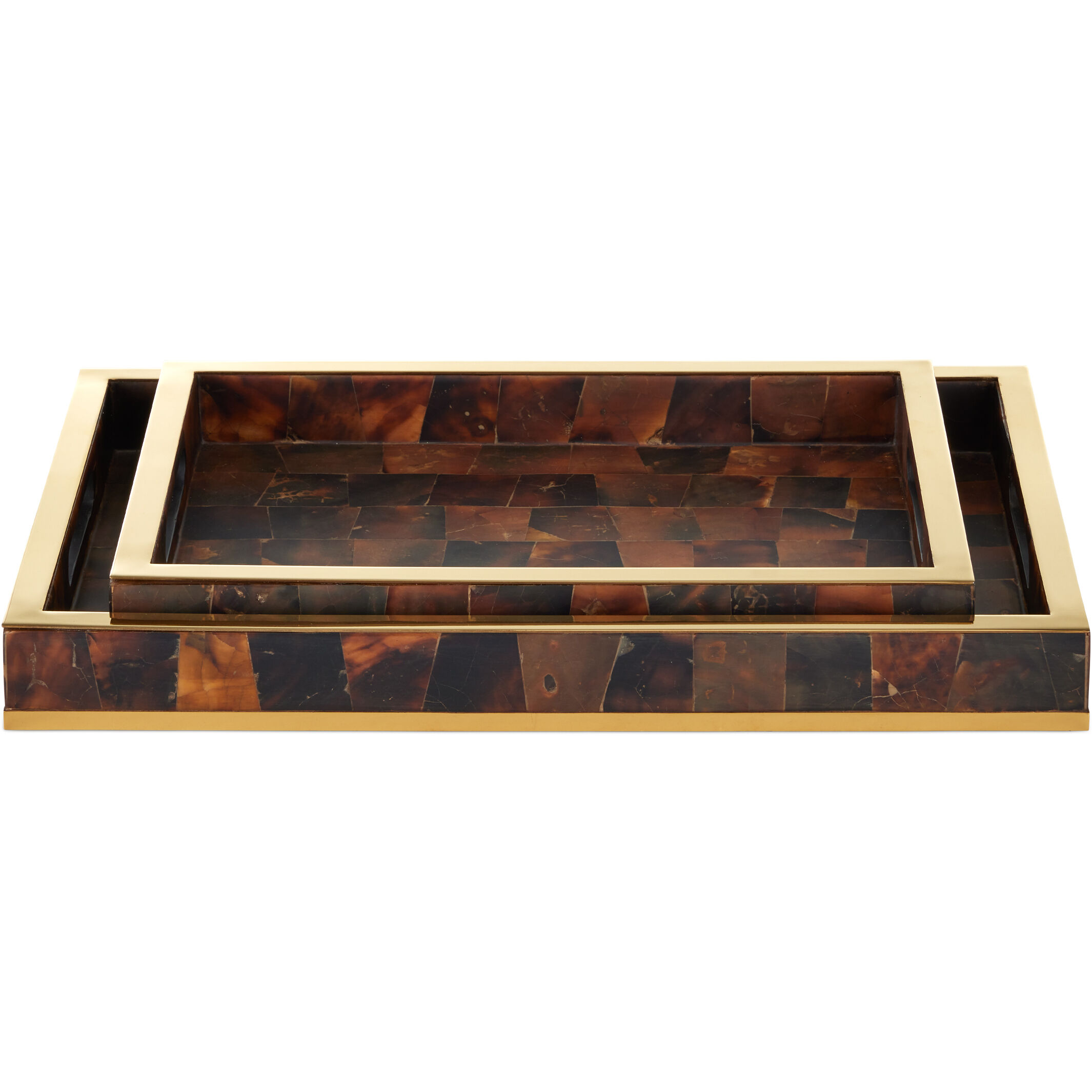 Casey Natural/Brass Trays, Set of 2