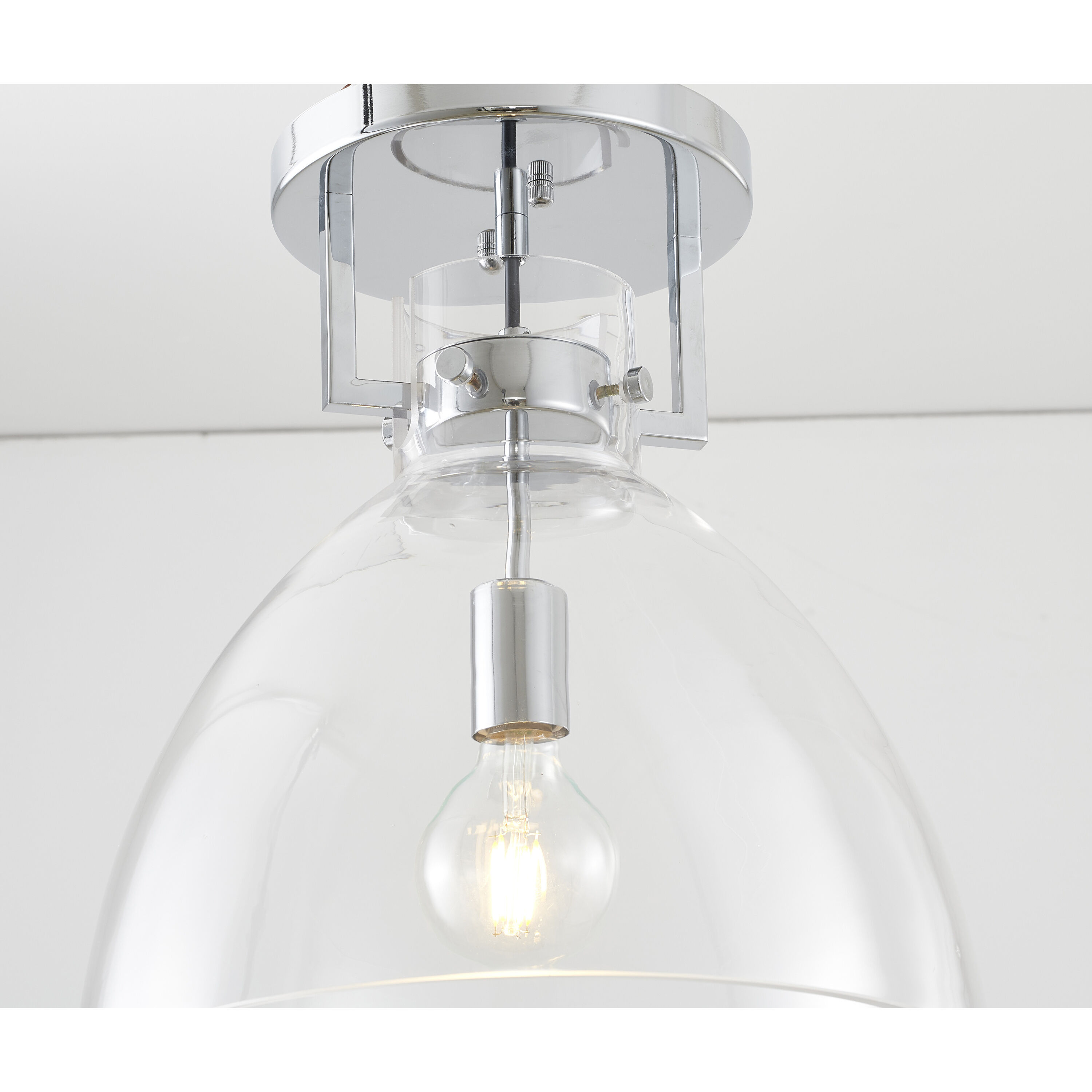 Canada 1 Light 14 inch Chrome Semi Flush Mount Ceiling Light