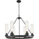 Boreas 6 Light 29 inch Matte Black Chandelier Ceiling Light in Deco Swirl Glass