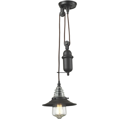Insulator Glass 1 Light 9 inch Oil Rubbed Bronze with Clear Mini Pendant Ceiling Light