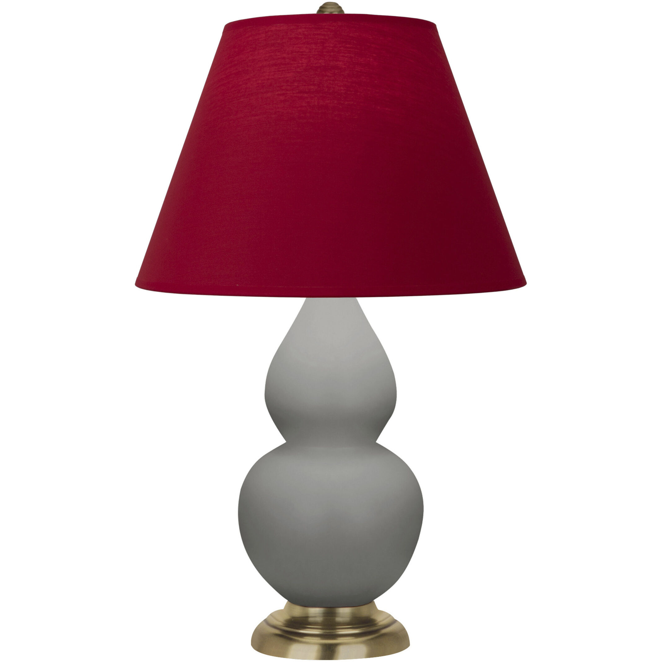 Small Double Gourd 22.75 inch 150 watt Matte Smokey Taupe Glazed Ceramic Accent Lamp Portable Light in Matte Smoky Taupe, Rose Red with Ink Black