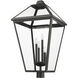 Talbot 4 Light 34.25 inch Black Outdoor Post Mount Fixture