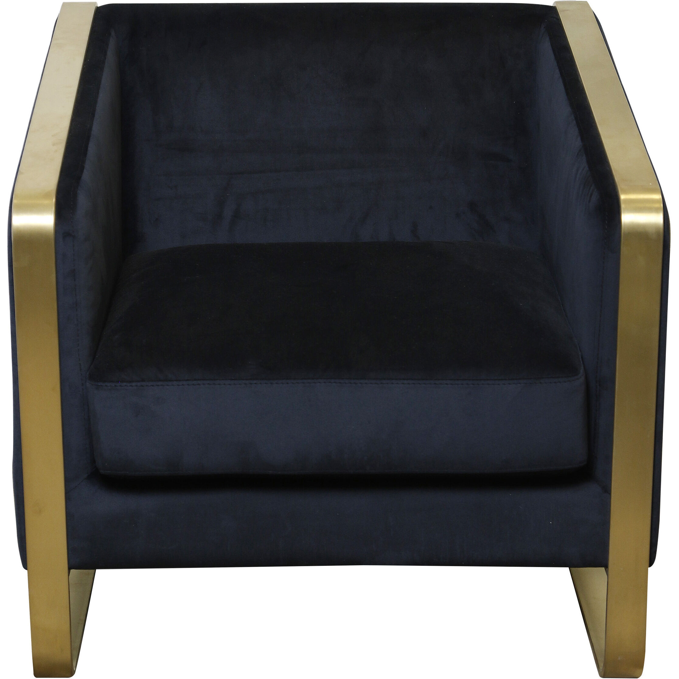 Seeley Black/Brushed Gold Accent Chair