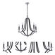 Esme 5 Light 24.61 inch Flat Black and Matte White Chandelier Ceiling Light