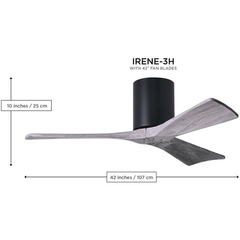 Atlas Irene-3H 42 inch Brushed Pewter with Walnut Blades Ceiling Fan, Flush Mounted