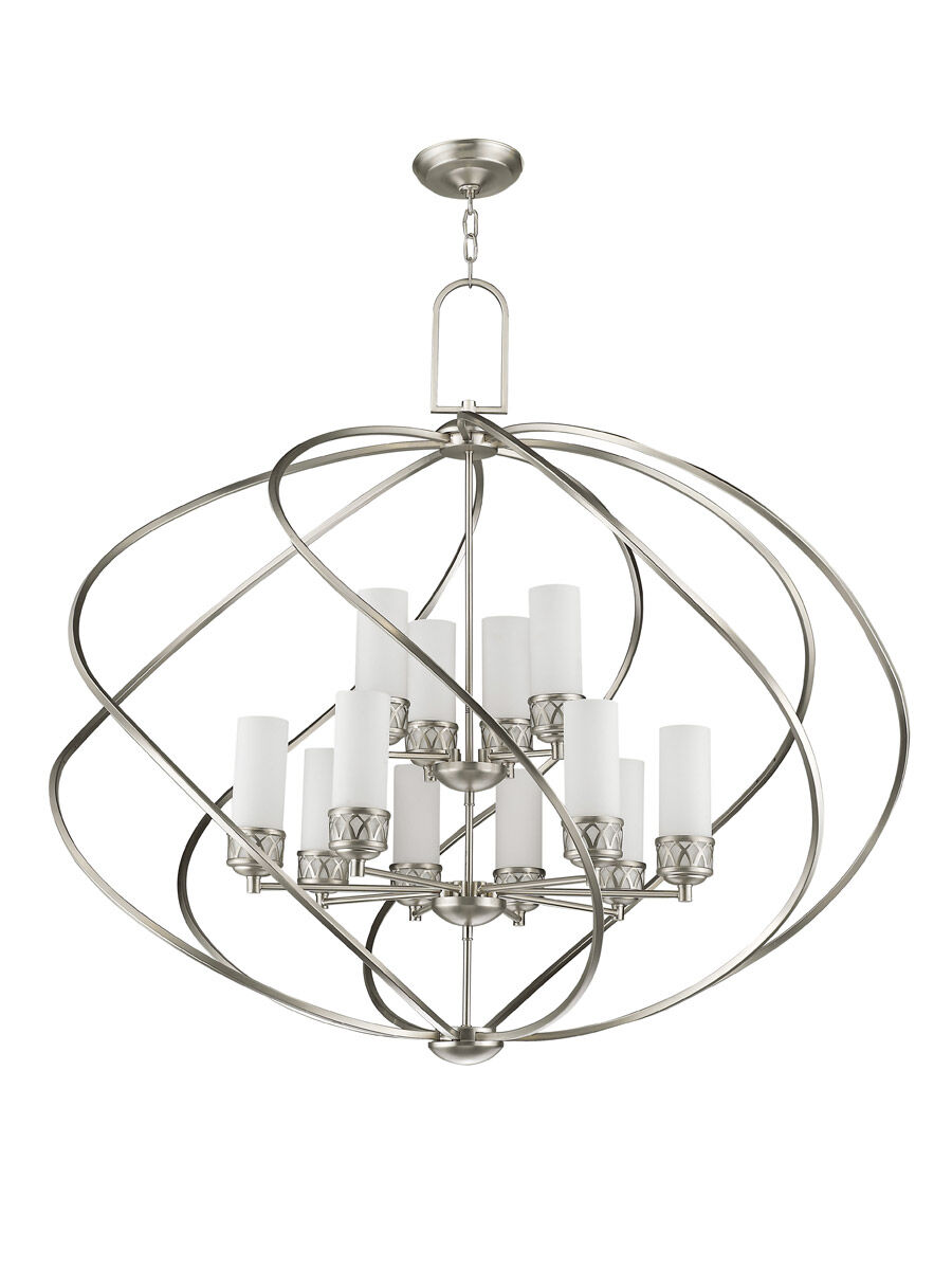 Westfield 12 Light 42 inch Brushed Nickel Foyer Chandelier Ceiling Light