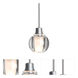 Boca 3 1 Light Satin Nickel Cord Pendant Ceiling Light