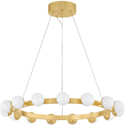 Linus LED 29.5 inch Vintage Brass Chandelier Ceiling Light