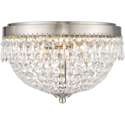 Danza 3 Light 13 inch Brushed Nickel Flush Mount Ceiling Light