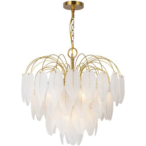 Alessia 10 Light 22.6 inch Brushed Brass and White Chandelier Ceiling Light