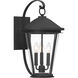 Outremont 3 Light 20.25 inch Sand Coal Black Outdoor Wall Lantern