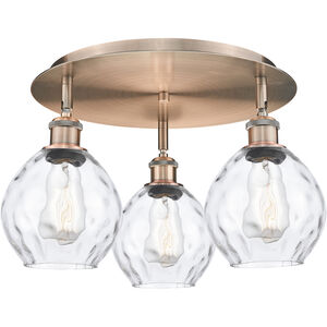Waverly 3 Light 17.75 inch Antique Copper Flush Mount Ceiling Light